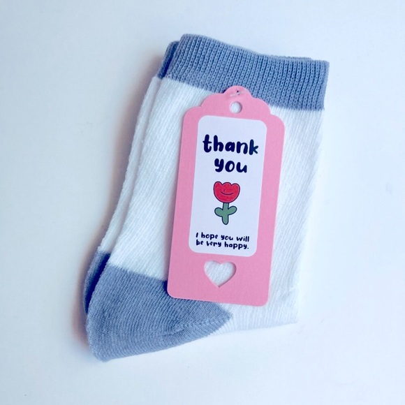 🍒 5/$25 🍒 Striped Crew Socks  Lavender & White | A4 - Picture 2 of 2